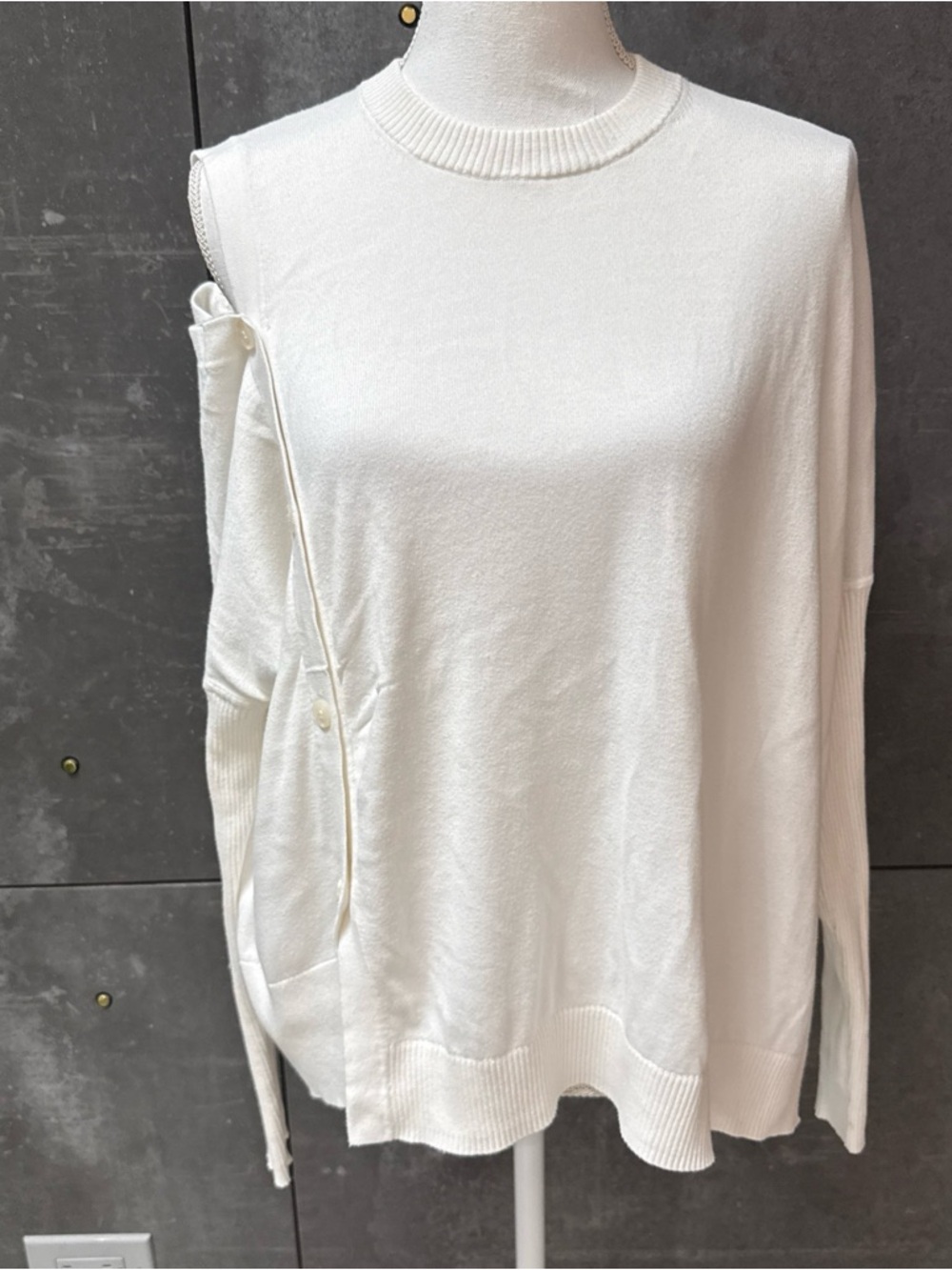 All Saints Off-the-Shoulder Sweater in Ivory